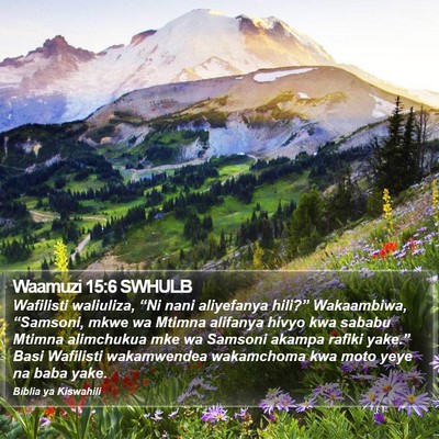 Waamuzi 15:6 SWHULB Bible Verse Image