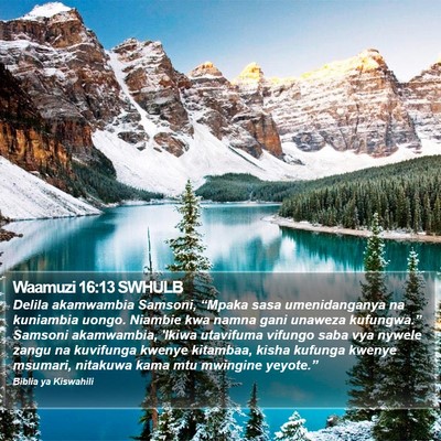 Waamuzi 16:13 SWHULB Bible Verse Image