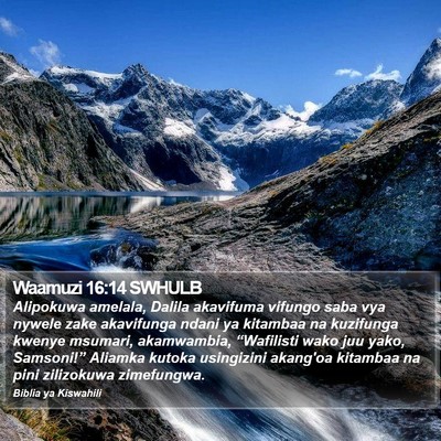 Waamuzi 16:14 SWHULB Bible Verse Image