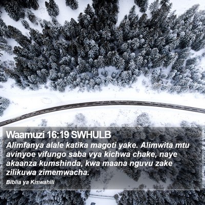 Waamuzi 16:19 SWHULB Bible Verse Image