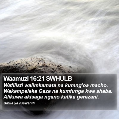 Waamuzi 16:21 SWHULB Bible Verse Image