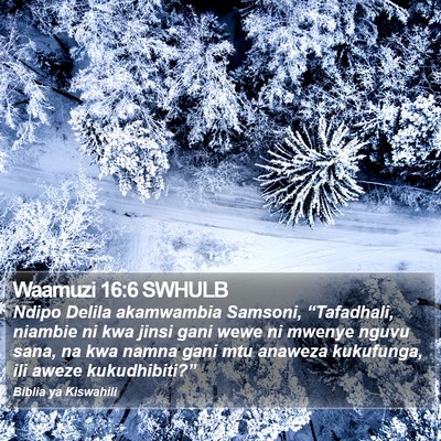 Waamuzi 16:6 SWHULB Bible Verse Image