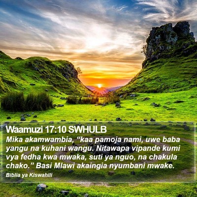 Waamuzi 17:10 SWHULB Bible Verse Image