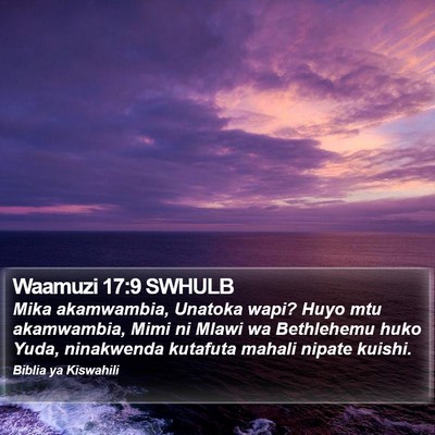 Waamuzi 17:9 SWHULB Bible Verse Image