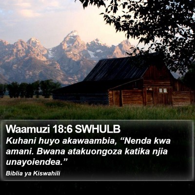Waamuzi 18:6 SWHULB Bible Verse Image