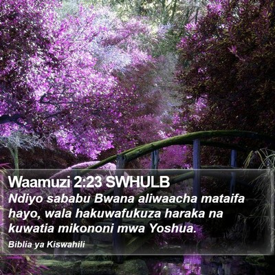 Waamuzi 2:23 SWHULB Bible Verse Image