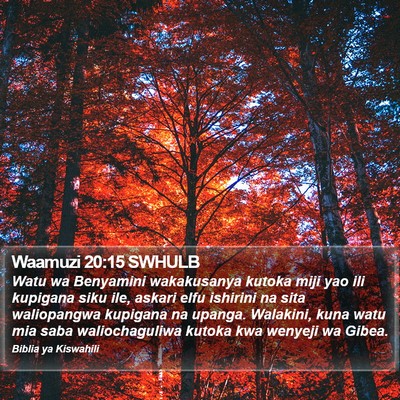 Waamuzi 20:15 SWHULB Bible Verse Image