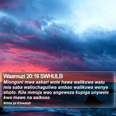 Waamuzi 20:16 SWHULB Bible Verse Image