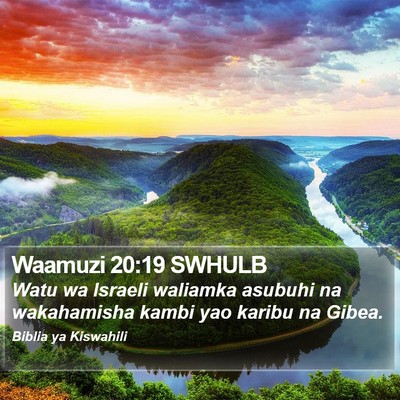 Waamuzi 20:19 SWHULB Bible Verse Image