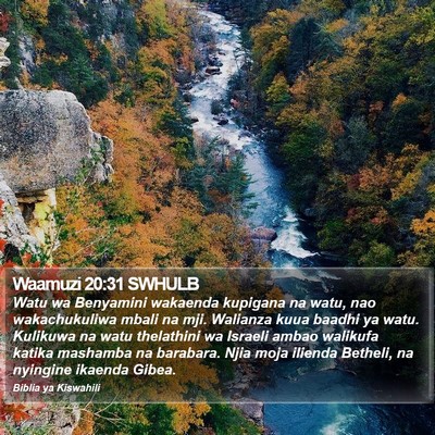 Waamuzi 20:31 SWHULB Bible Verse Image