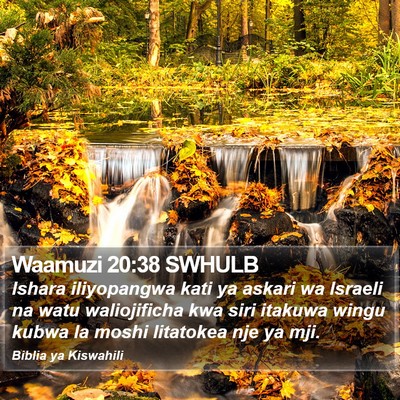 Waamuzi 20:38 SWHULB Bible Verse Image