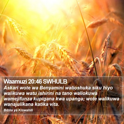 Waamuzi 20:46 SWHULB Bible Verse Image