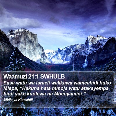 Waamuzi 21:1 SWHULB Bible Verse Image