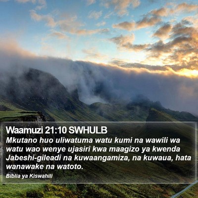 Waamuzi 21:10 SWHULB Bible Verse Image