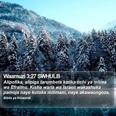 Waamuzi 3:27 SWHULB Bible Verse Image