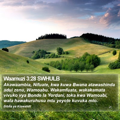 Waamuzi 3:28 SWHULB Bible Verse Image