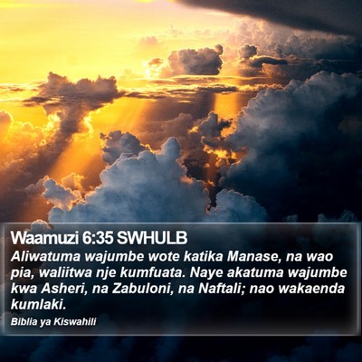 Waamuzi 6:35 SWHULB Bible Verse Image