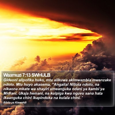 Waamuzi 7:13 SWHULB Bible Verse Image