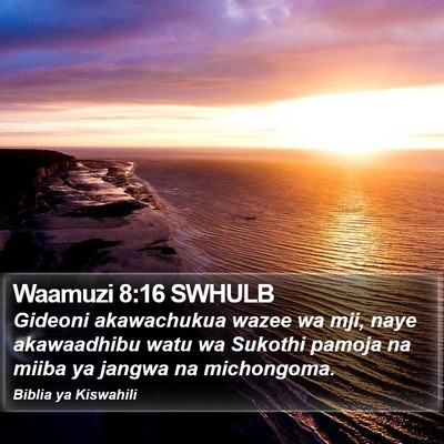 Waamuzi 8:16 SWHULB Bible Verse Image