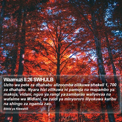 Waamuzi 8:26 SWHULB Bible Verse Image