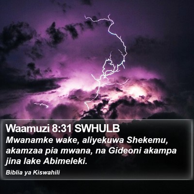Waamuzi 8:31 SWHULB Bible Verse Image