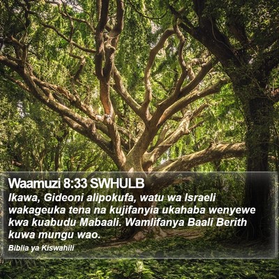 Waamuzi 8:33 SWHULB Bible Verse Image