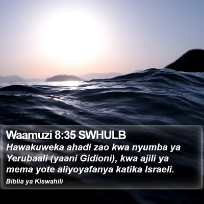Waamuzi 8:35 SWHULB Bible Verse Image