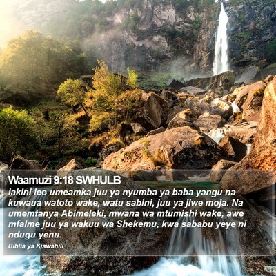 Waamuzi 9:18 SWHULB Bible Verse Image