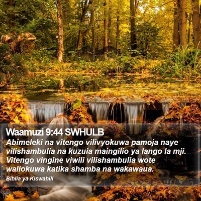 Waamuzi 9:44 SWHULB Bible Verse Image