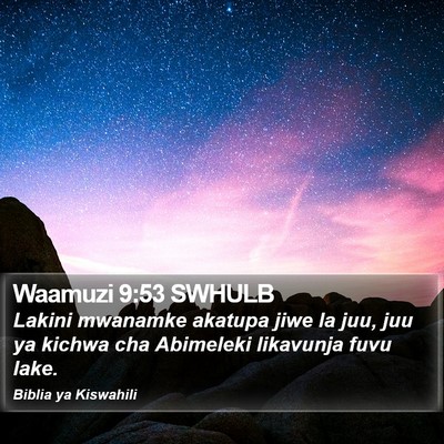 Waamuzi 9:53 SWHULB Bible Verse Image