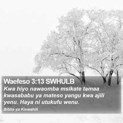 Waefeso 3:13 SWHULB Bible Verse Image