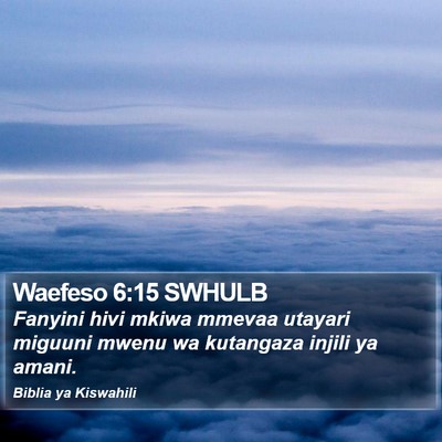 Waefeso 6:15 SWHULB Bible Verse Image