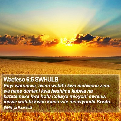 Waefeso 6:5 SWHULB Bible Verse Image