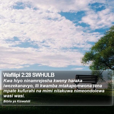 Wafilipi 2:28 SWHULB Bible Verse Image