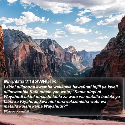Wagalatia 2:14 SWHULB Bible Verse Image