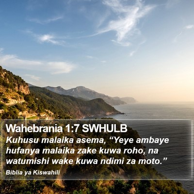 Wahebrania 1:7 SWHULB Bible Verse Image