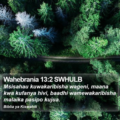 Wahebrania 13:2 SWHULB Bible Verse Image