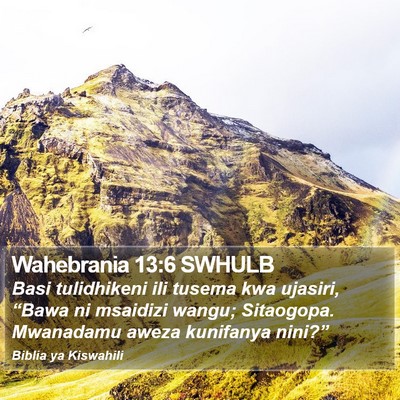 Wahebrania 13:6 SWHULB Bible Verse Image