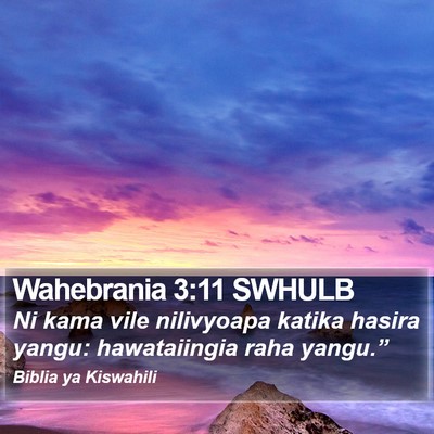 Wahebrania 3:11 SWHULB Bible Verse Image