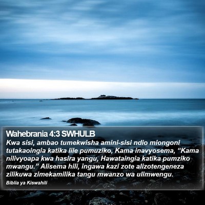 Wahebrania 4:3 SWHULB Bible Verse Image