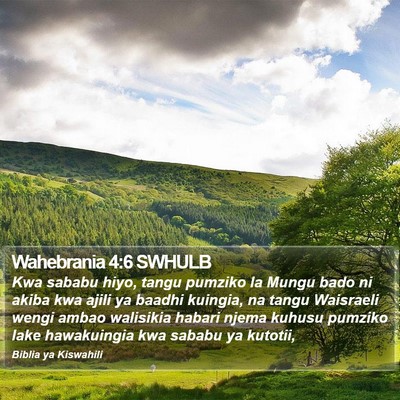 Wahebrania 4:6 SWHULB Bible Verse Image