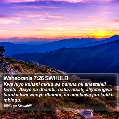 Wahebrania 7:26 SWHULB Bible Verse Image