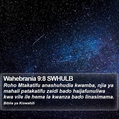 Wahebrania 9:8 SWHULB Bible Verse Image