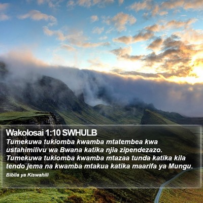 Wakolosai 1:10 SWHULB Bible Verse Image