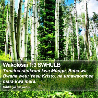 Wakolosai 1:3 SWHULB Bible Verse Image
