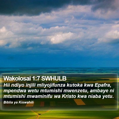 Wakolosai 1:7 SWHULB Bible Verse Image