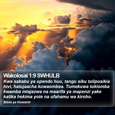 Wakolosai 1:9 SWHULB Bible Verse Image