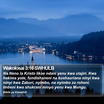 Wakolosai 3:16 SWHULB Bible Verse Image