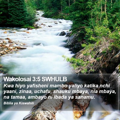 Wakolosai 3:5 SWHULB Bible Verse Image