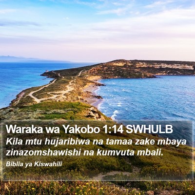 Waraka wa Yakobo 1:14 SWHULB Bible Verse Image